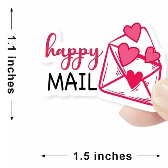 3/$15 Set of 50 HAPPY MAIL STICKERS RED BLACK PINK HEARTS - Picture 2 of 4